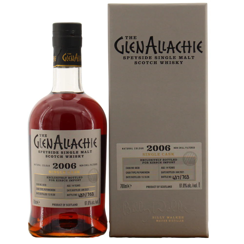 GlenAllachie 14 Jahre 2006/2021 Single Cask PX Puncheon Cask No. 6838  61% 0,7l