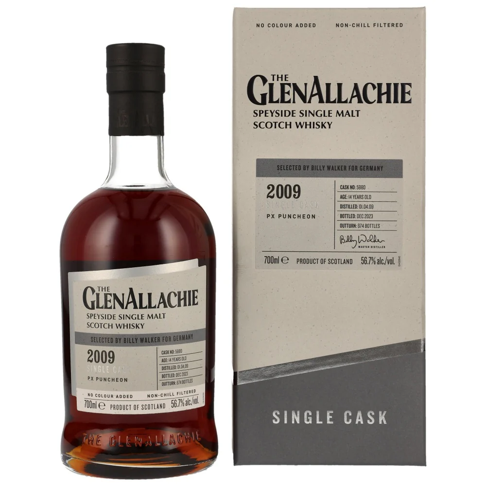 Glenallachie 14 Jahre PX Puncheon #5880 Neues Design 56,7% 0,7l