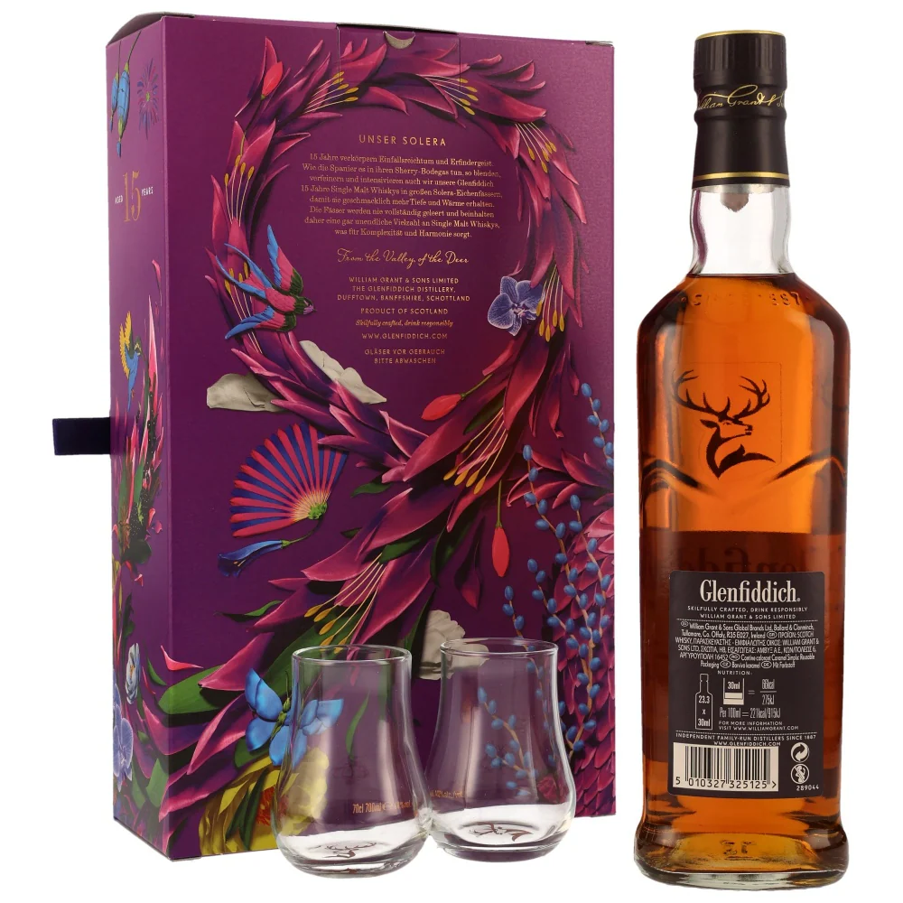 Glenfiddich 15 Jahre Geschenkverpackung 40% 0,7l + 2 Gläser - Image 2
