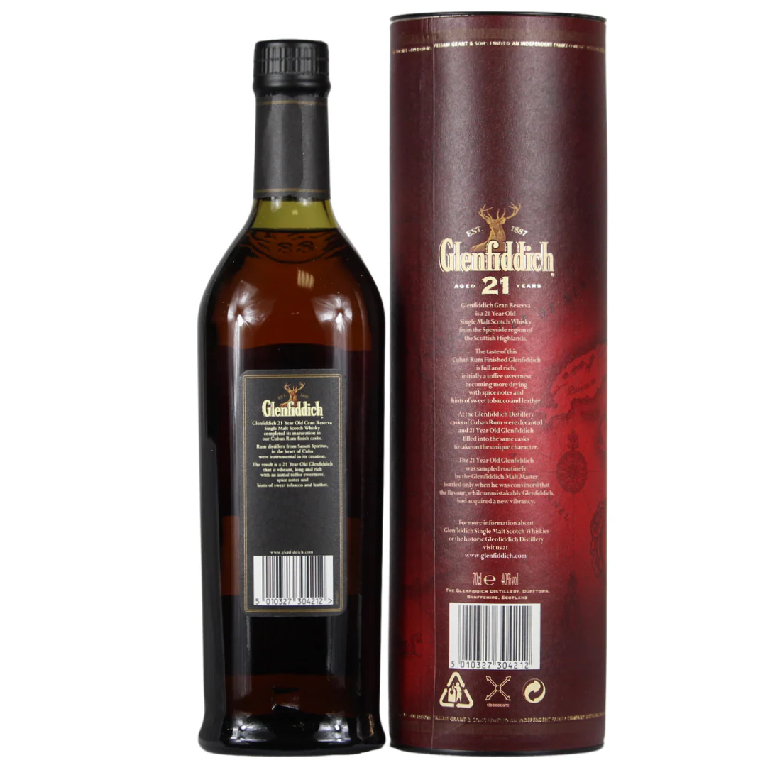 Glenfiddich 21 Jahre Gran Reserva Cuban Rum Finish 40% 0,7l - Image 2