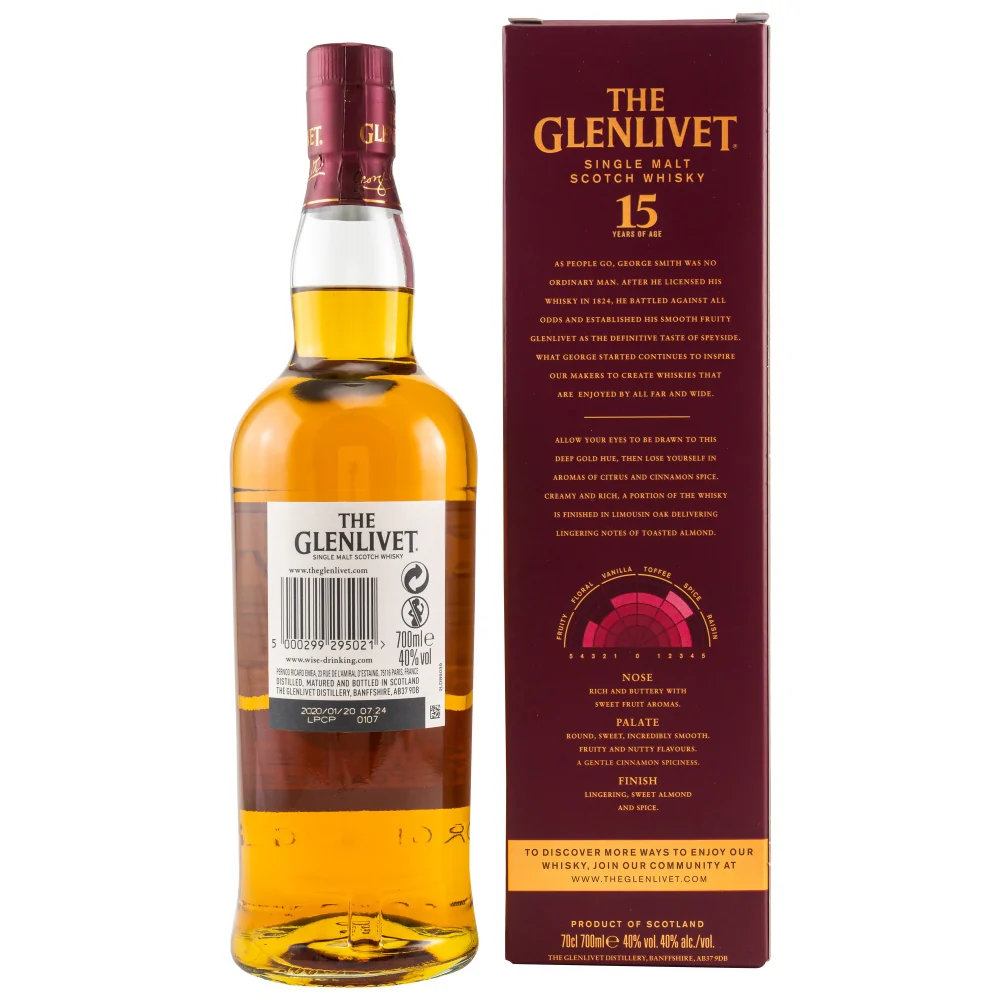 Glenlivet 15 Jahre Single Malt Whisky 40% 0,7l - Image 2
