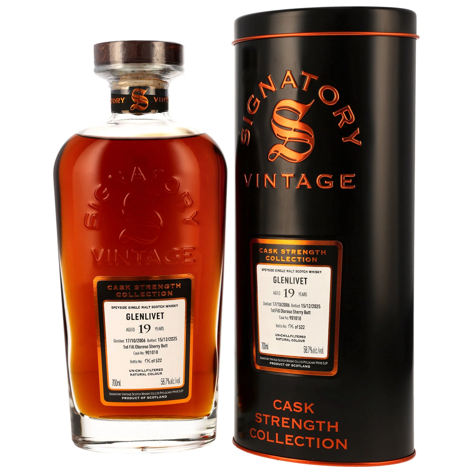 Glenlivet 19 Jahre 2006/2025 Oloroso Sherry Butt #901018 SV 58,7% 0,7l
