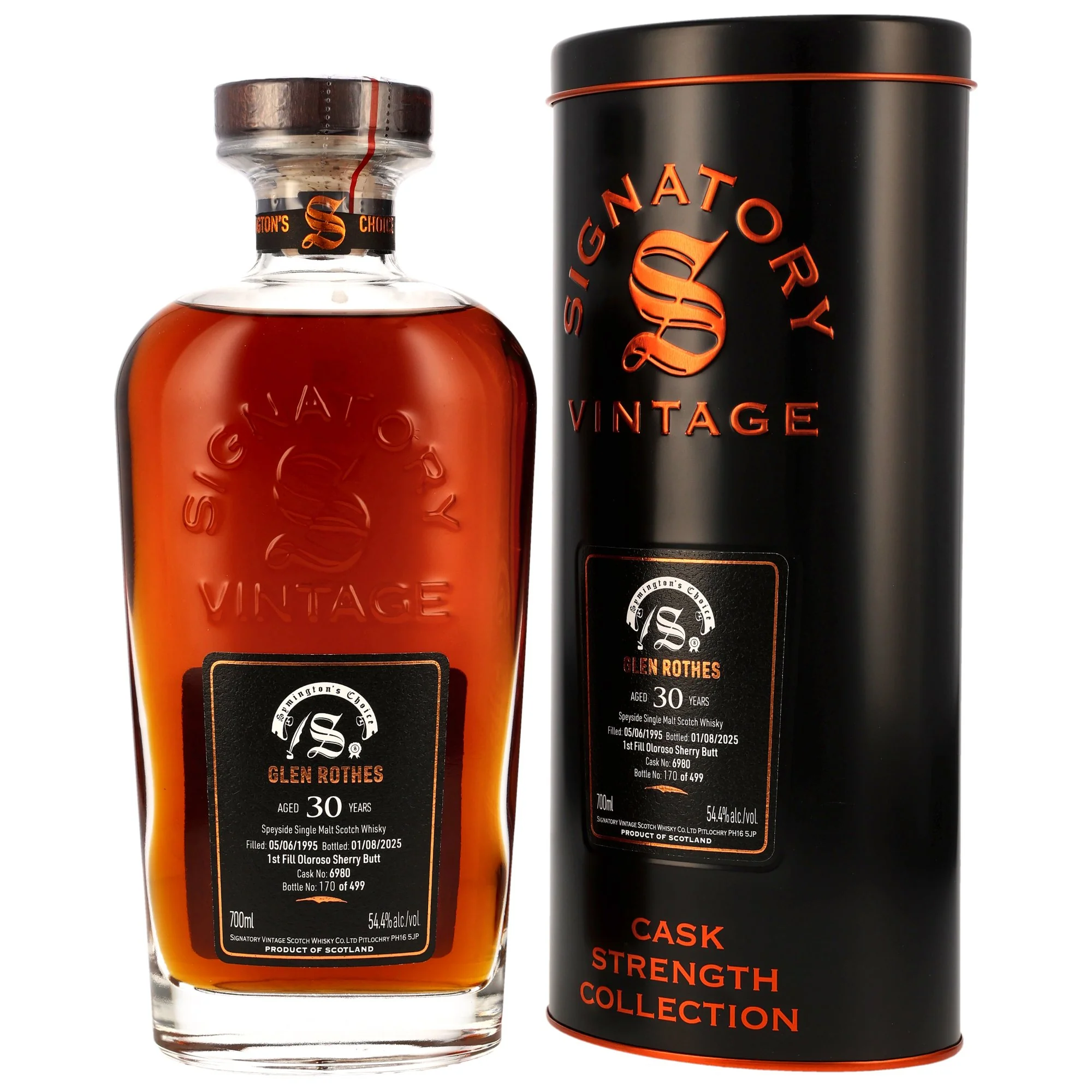 Glenrothes 30 Jahre 1995/2025 Sherry Butt #6980 SV Symingtons Choice 54,4% 0,7l