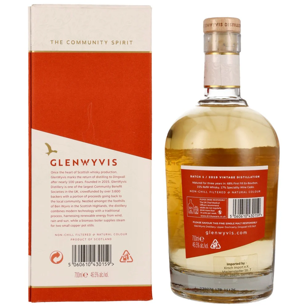 GlenWyvis Single Malt Whisky Batch 01/19 46,5% 0,7l - Image 2