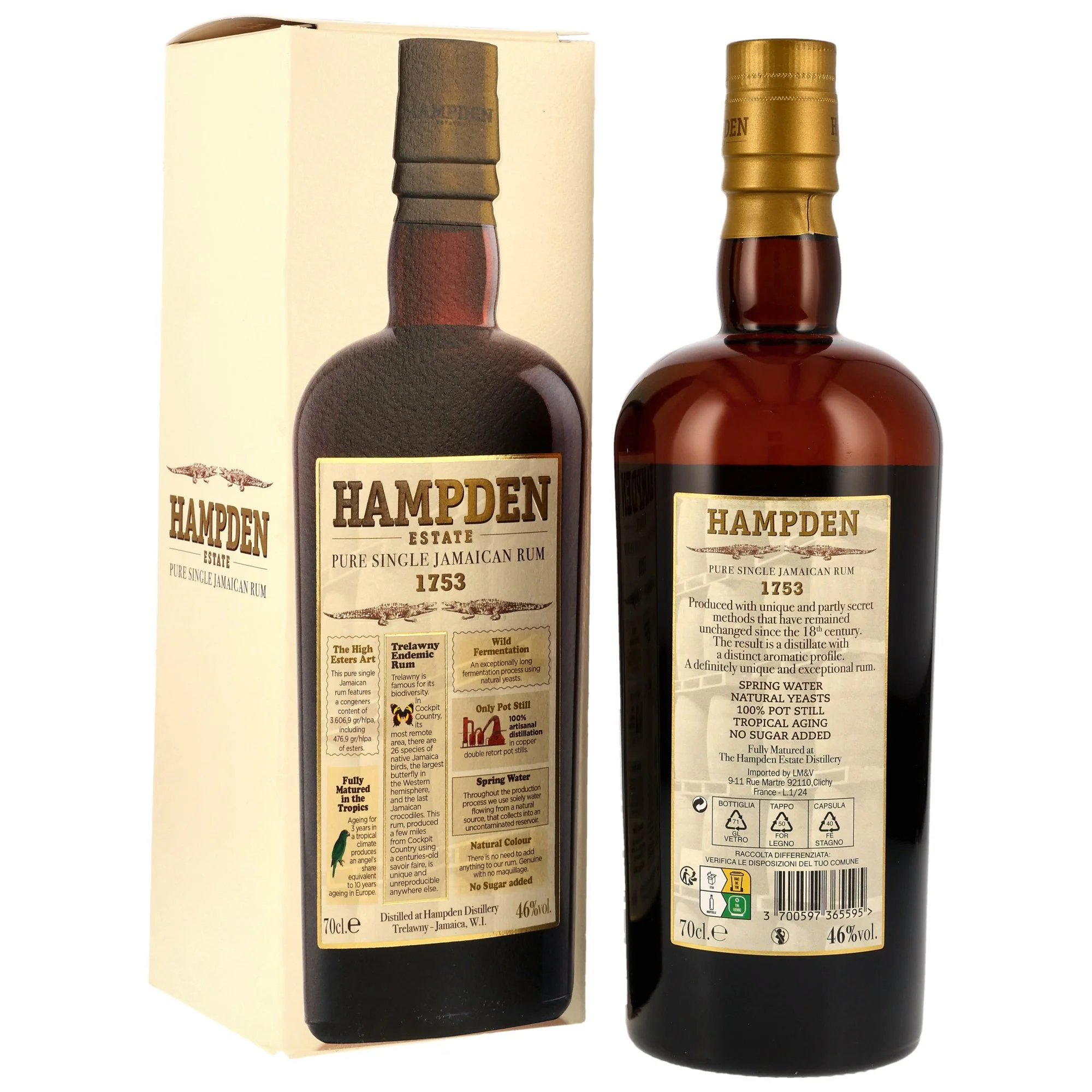 Hampden 1753 - 3 Jahre Pure Single Jamaican Rum 46% 0,7l - Image 2