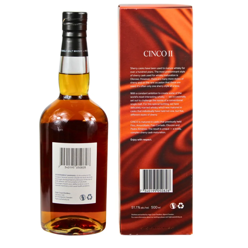 High Coast Cinco II Swedish Whisky 51,1% 0,5l - Image 2
