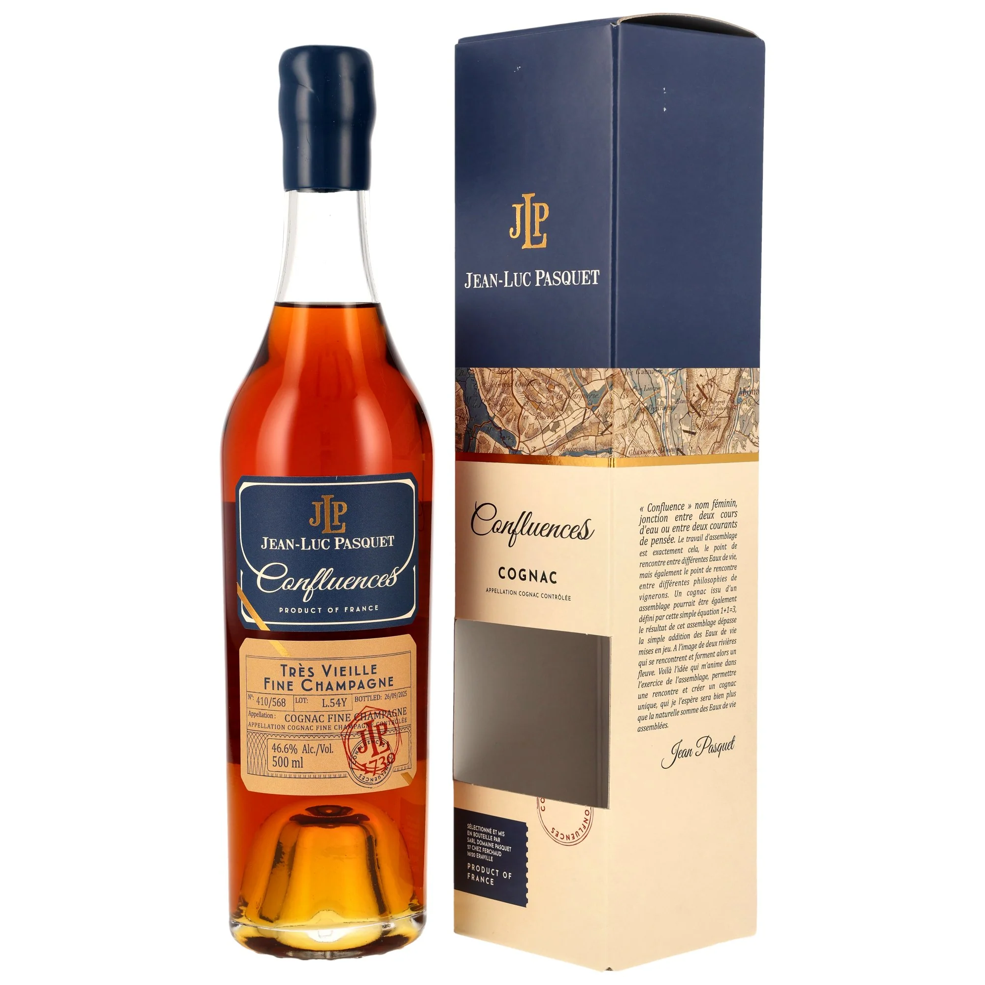Jean-Luc Pasquet Cognac Tres Vieille Fine Champagne L.54Y 46,6% 0,5l