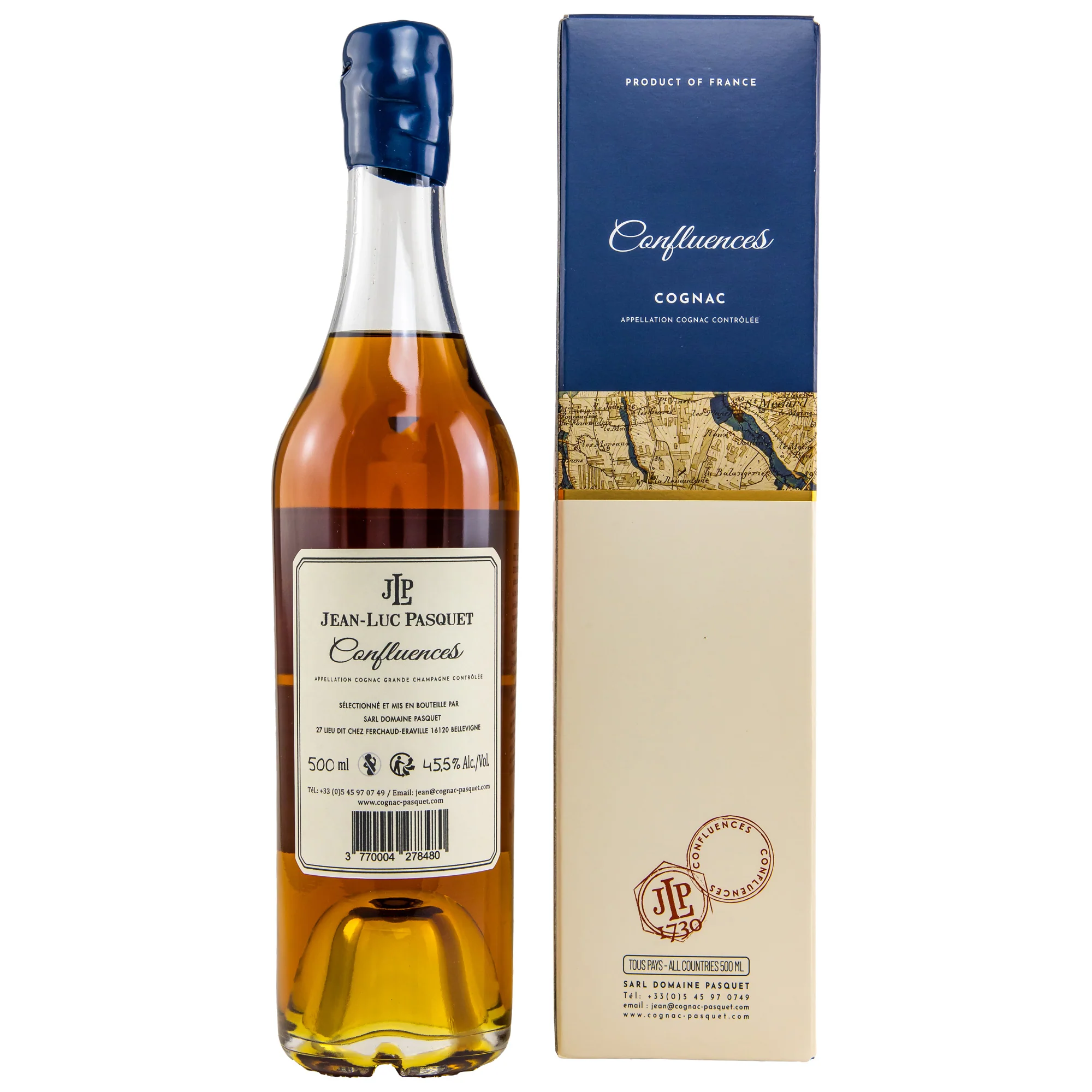 Jean-Luc Pasquet Cognac Vieilles Grande Champagne L.90.80s 45,5% 0,5l - Image 2