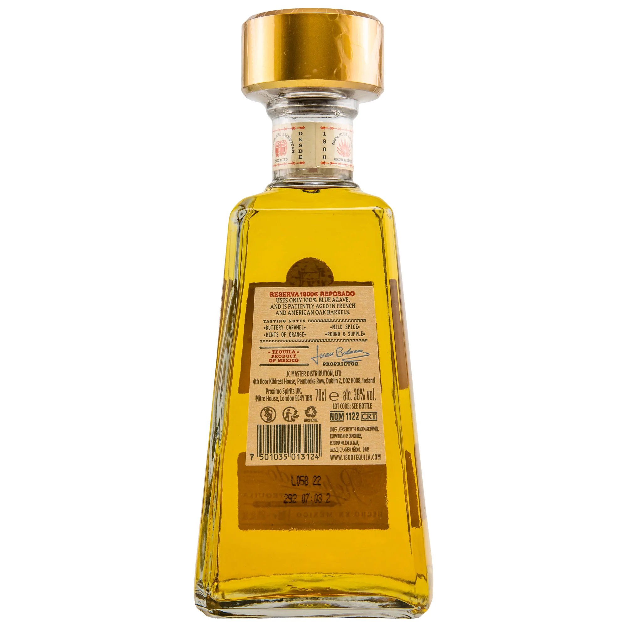 José Cuervo 1800 Reposado 100% De Agave Tequila 38% 0,7l - Image 2