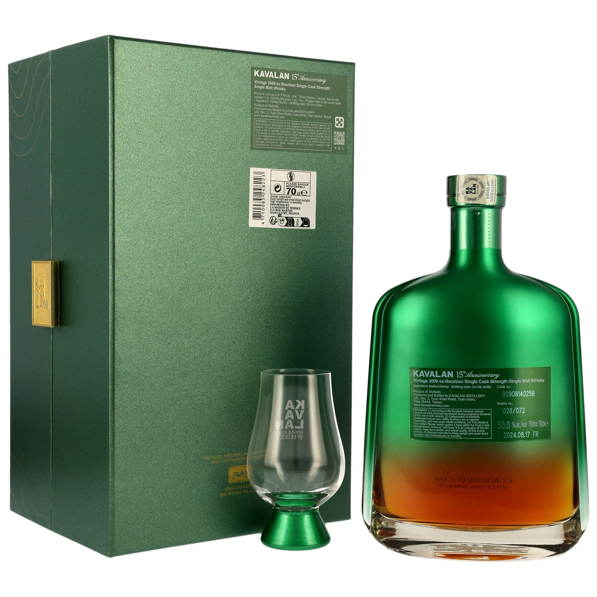 Kavalan 15 Jahre 2009/2024 15th Anniversary Ex-Bourbon Cask #B090814025B 50% 0,7l - Image 3