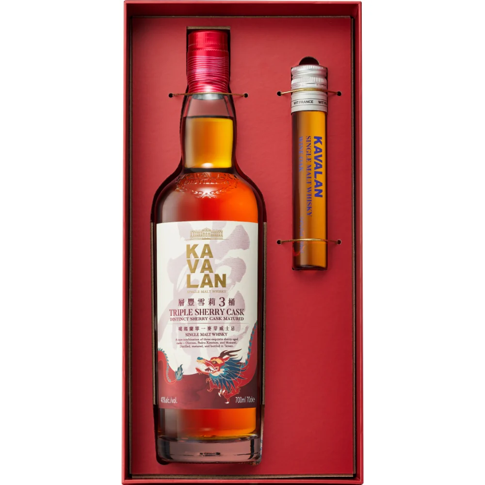 Kavalan Triple Sherry Limited Edition 40% 0,7l + Miniatur Kavalan Wine Oak 54% 5cl - Image 2