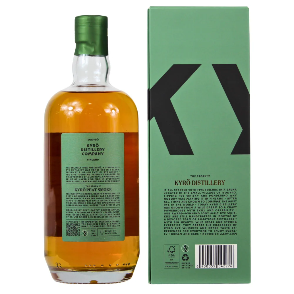 Kyrö Peat Smoke Malt Rye Whisky 47,2% 0,7l - Image 2