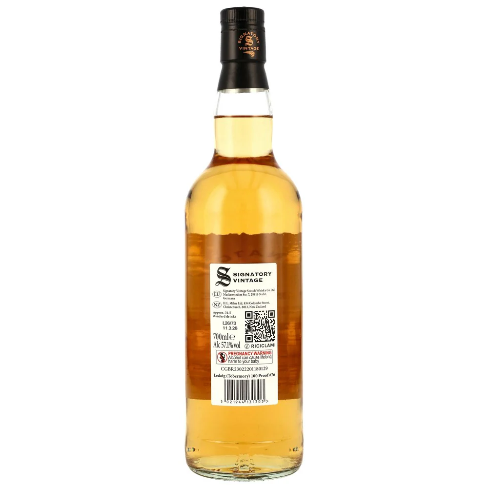 Ledaig 6 Jahre 2020/2026 - Refill Oloroso Sherry & Bourbon Casks - Signatory 100 PROOF Edition #76 57,1% 0,7l - Image 2