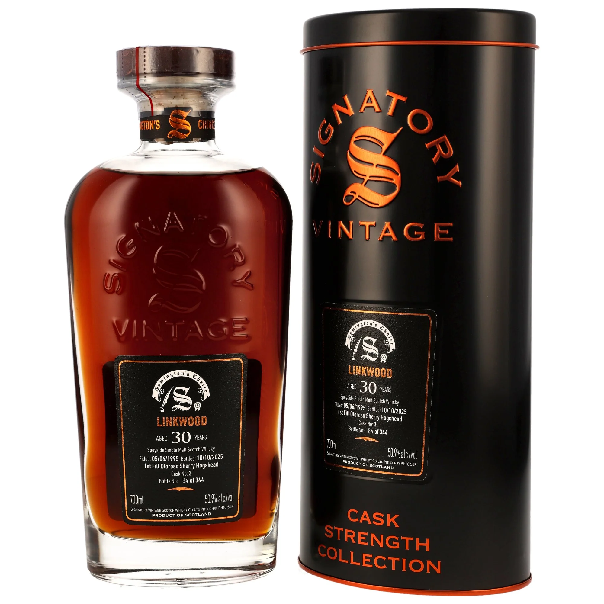 Linkwood 30 Jahre 1995/2025 Oloroso Sherry Hogshead #3 Symingtons Choice Signatory Vintage 50,9% 0,7l
