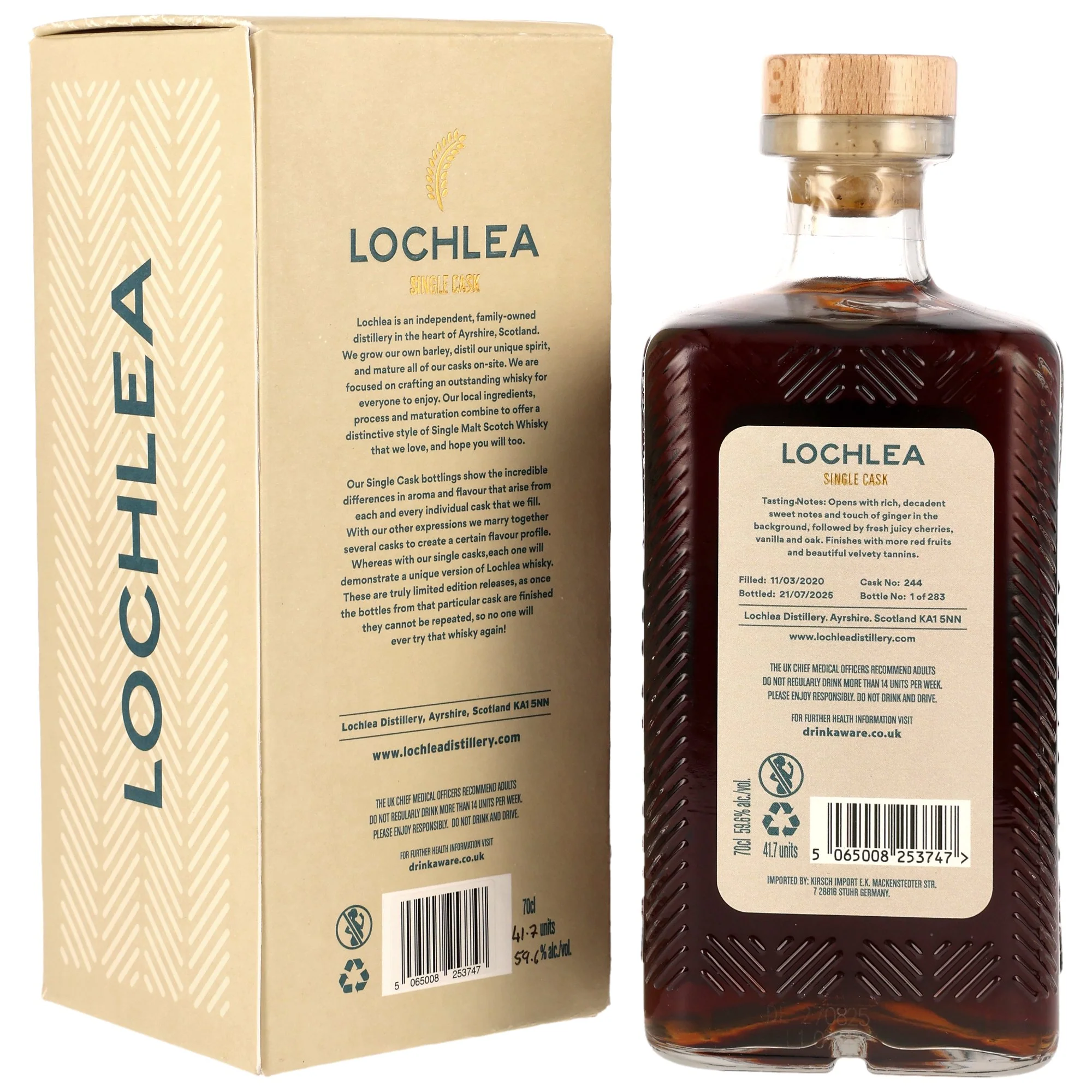 Lochlea 5 Jahre 2020/2025 Oloroso Sherry Cask #244 The Awakening Series 59,6% 0,7l - Image 2