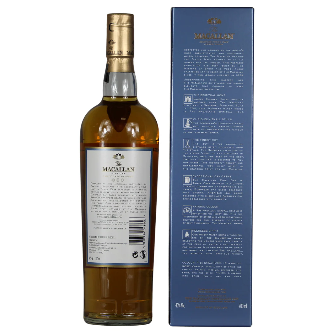 Macallan 12  Jahre Fine Oak Triple Cask Matured (alte Ausführung) 40% 0,7l - Image 2