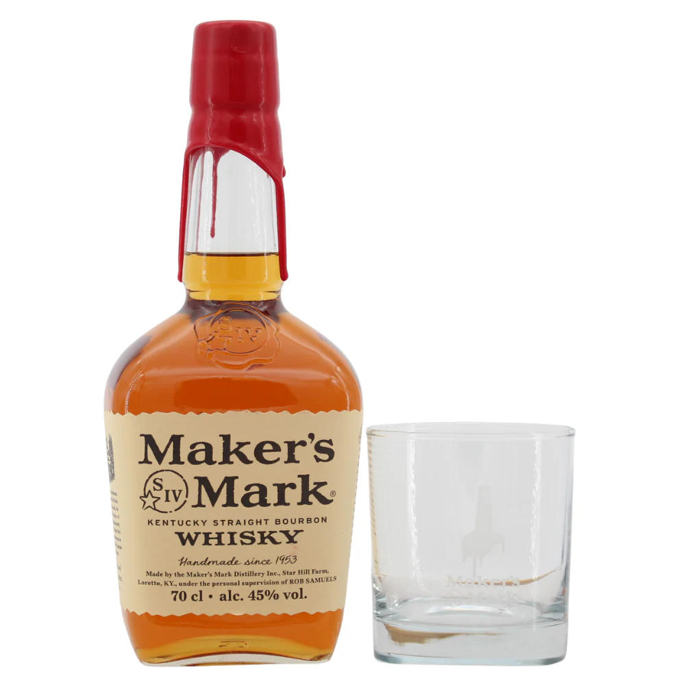 Maker's Mark Kentucky Straight Bourbon mit Tumbler 45% 0,7l