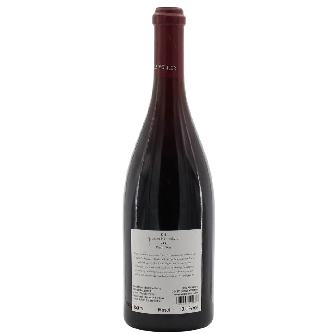 Markus Molitor 2015 Graacher Himmelreich *** Pinot Noir 2015 13% 0,75l - Image 2