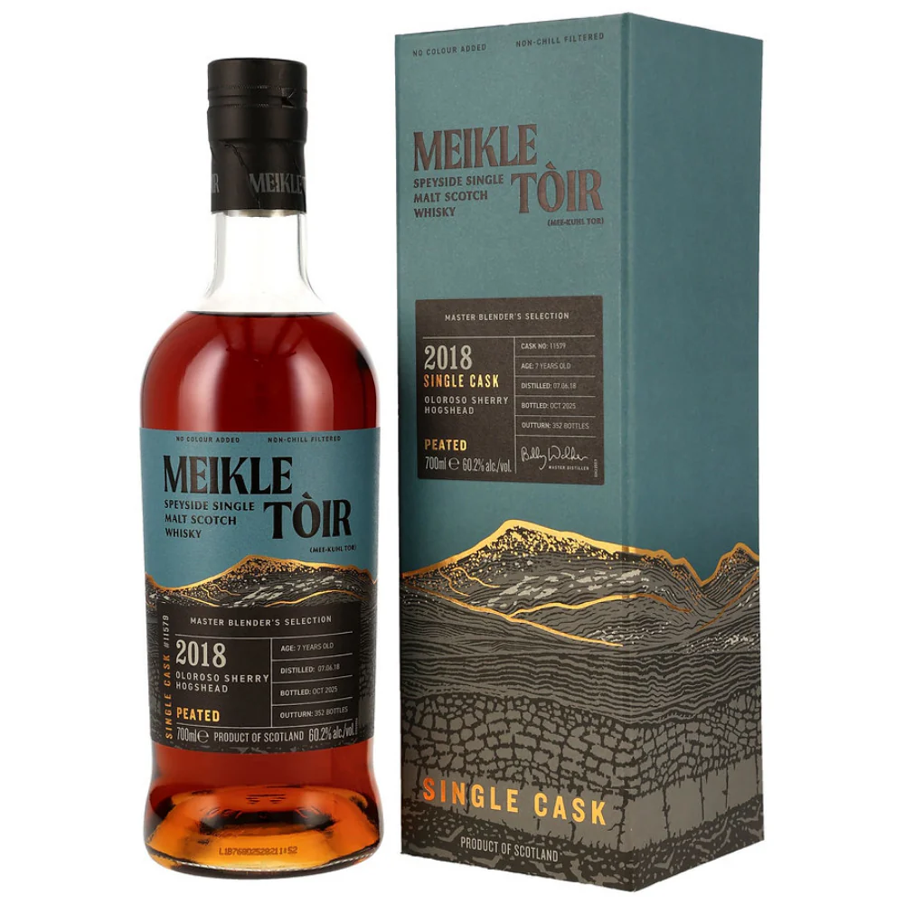 Meikle Toir 7 Jahre 2018/2025 Oloroso Sherry HHD #11579 Heavily Peated GlenAllachie 60,2% 0,7l