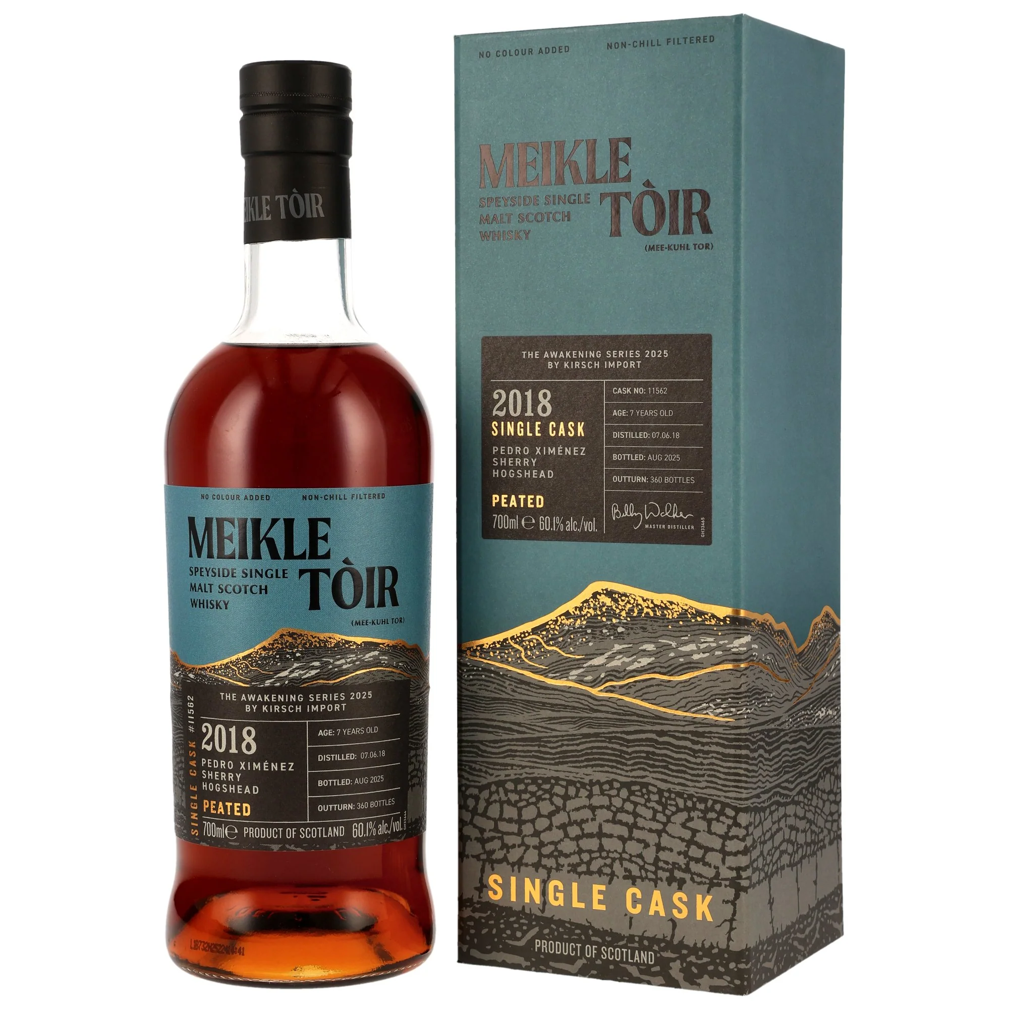 Meikle Toir 7 Jahre 2018/2025 PX Sherry HHD #11562 Heavily Peated GlenAllachie 60,1% 0,7l