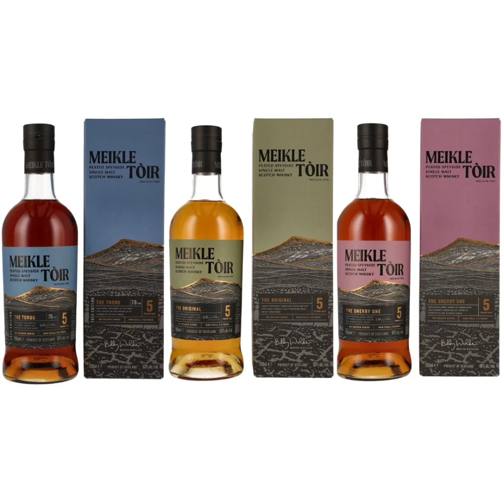 Meikle Tòir Bundle Turbo, Orginal & Sherry Peated ~49,4% 3x0,7l