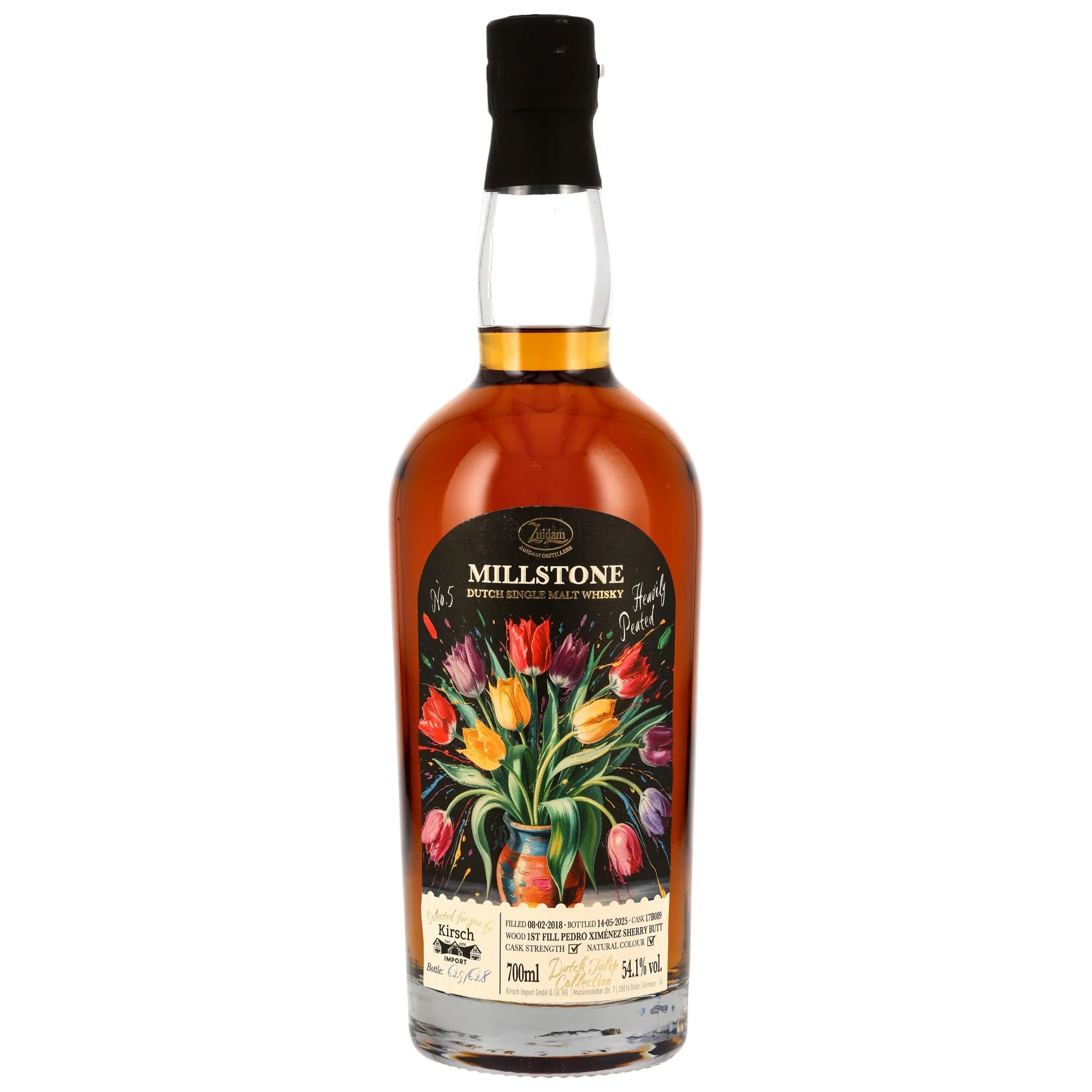 Millstone 7 Jahre 2018/2025 Heavily Peated Tulip Collection No 5 PX Sherry Cask #17B089 54,1% 0,7l