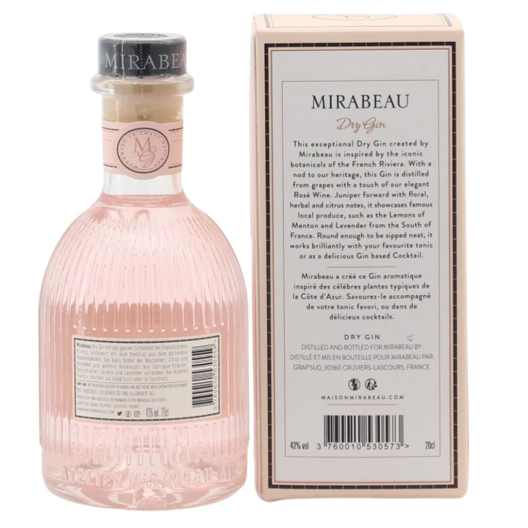 Mirabeau Rosé Dry Gin 43% 0,2l - Image 2