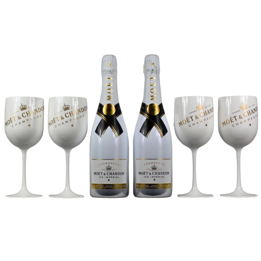 Moet & Chandon Champagne Ice Imperial Holzbox 12% 2x0,75l + 4 Gläser