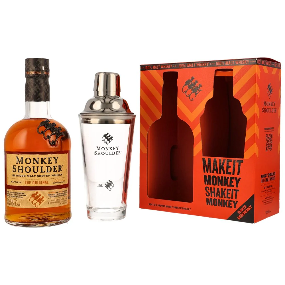 Monkey Shoulder + Shaker Blended Malt Scotch Whisky 40% 0,7 l