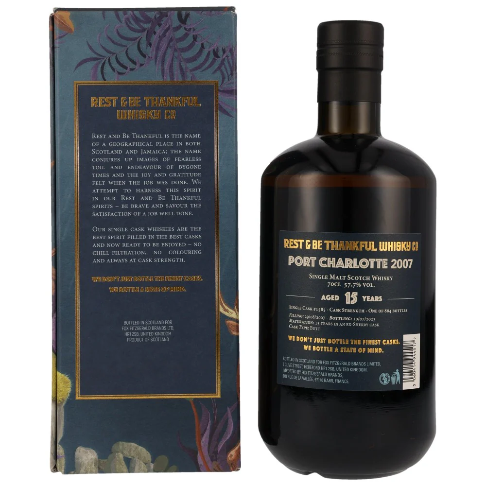 Port Charlotte 15 Jahre Rest & Be Thankful #1585 57,7% 0,7l - Image 2