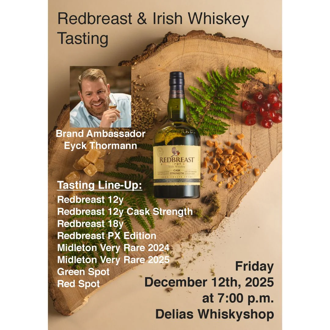 Redbreast and Irish Whiskey Tasting mit Eyck Thormann - 8 Drams 12.12. um 19 Uhr