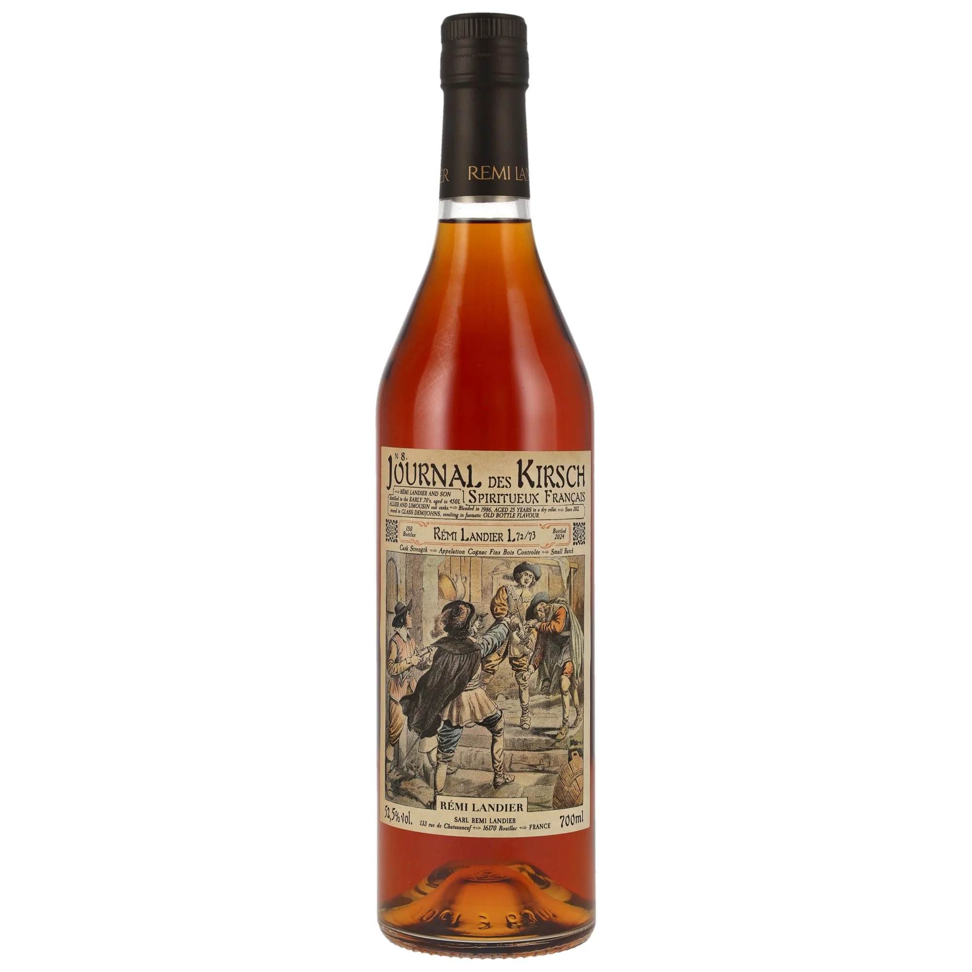 Remi Landier Cognac - Tres Vieux Fins Bois L72-73 - Journal des Kirsch 52,5% 0,7l