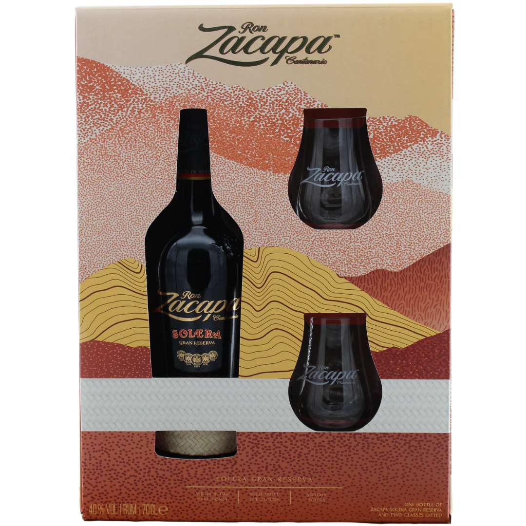 Ron Zacapa Centenario Solera Rum Geschenkset mit 2 Gläsern 40% 0,7l - Image 2