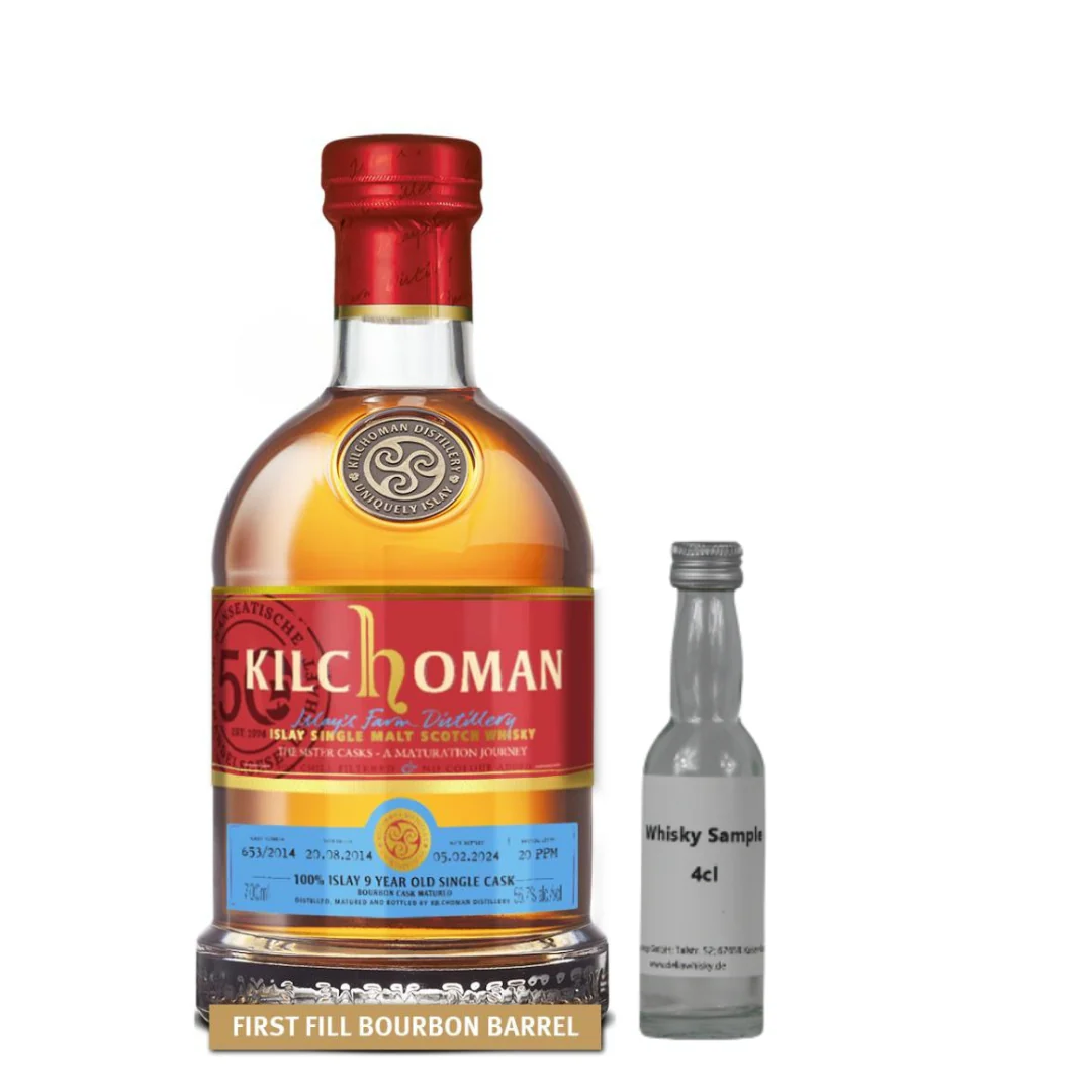 SAMPLE 4cl Kilchoman 2014/2024 1st Fill Bourbon 100% Islay Sister Cask 2 653/2014 56,7%