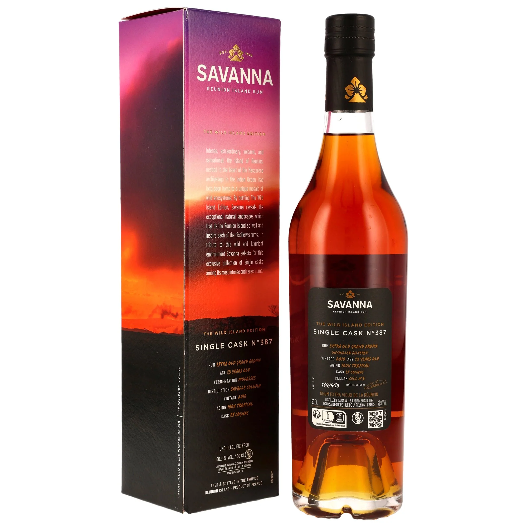 Savanna 13 Jahre 2010 Rhum Grand Arome Cognac Cask #387 60,9% 0,5l - Image 2