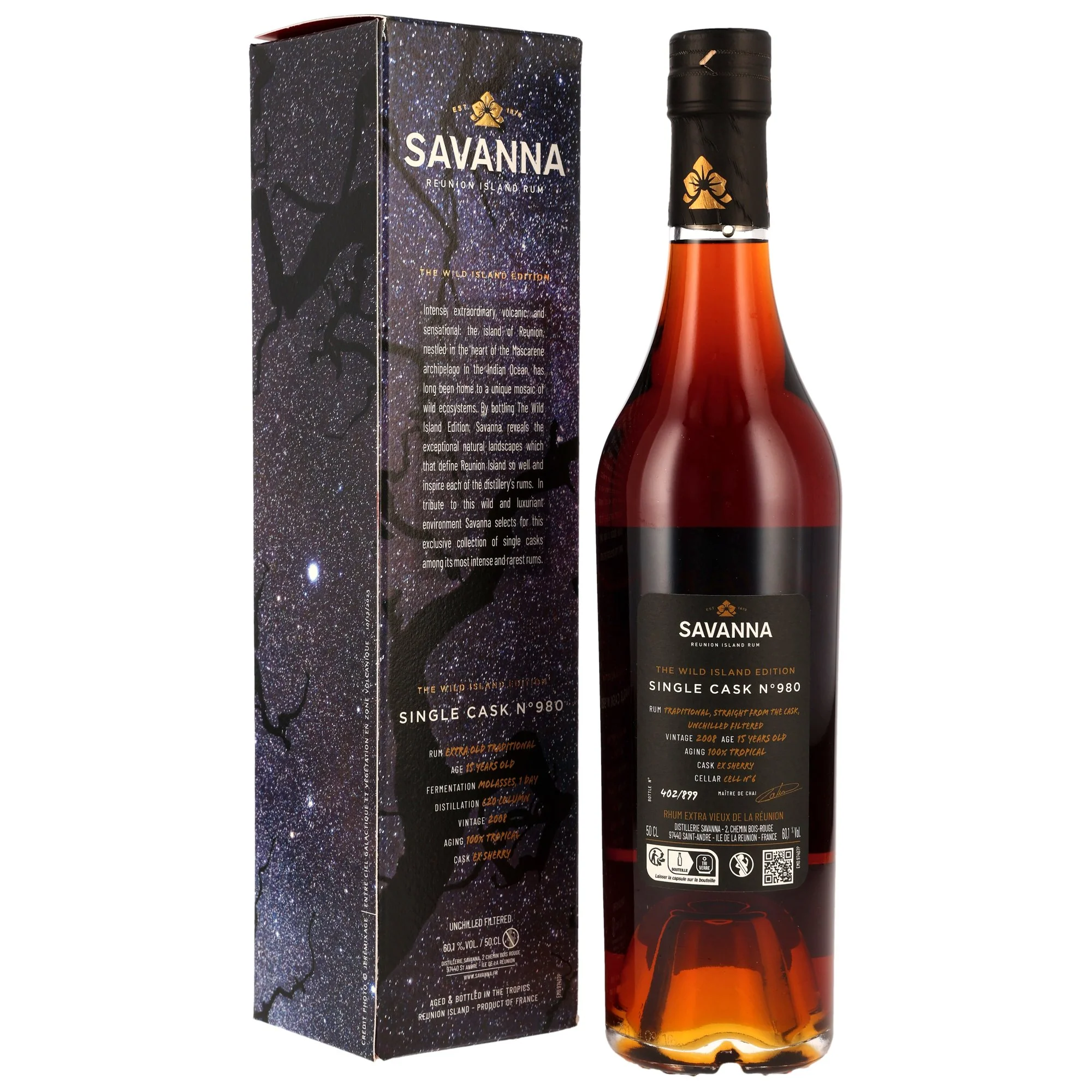 Savanna 15 Jahre 2008 Rhum Traditionnel Sherry Cask #980 60,1% 0,5l - Image 2