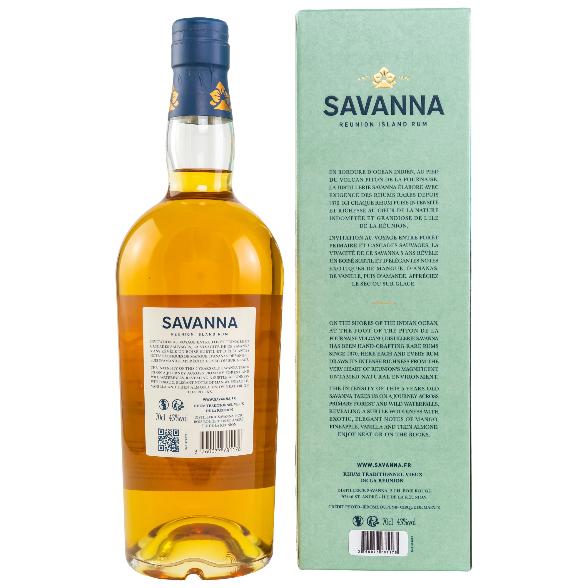 Savanna 5 Jahre Rhum Traditionnel 43% 0,7l - Image 2