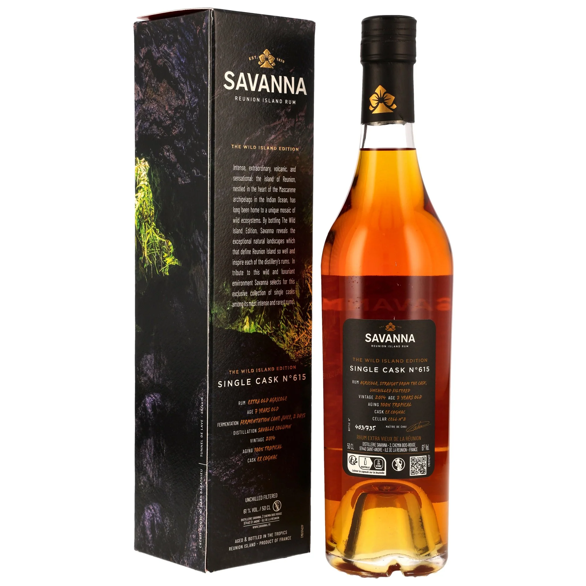 Savanna 7 Jahre 2014 Rhum Agricole Cognac Cask #615 61% 0,5l - Image 2