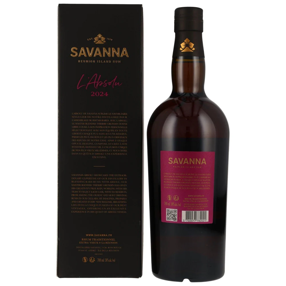 Savanna L'Absolu 2024 Rhum Traditionnel Extra Vieux de la Reunion 58% 0,7l - Image 2