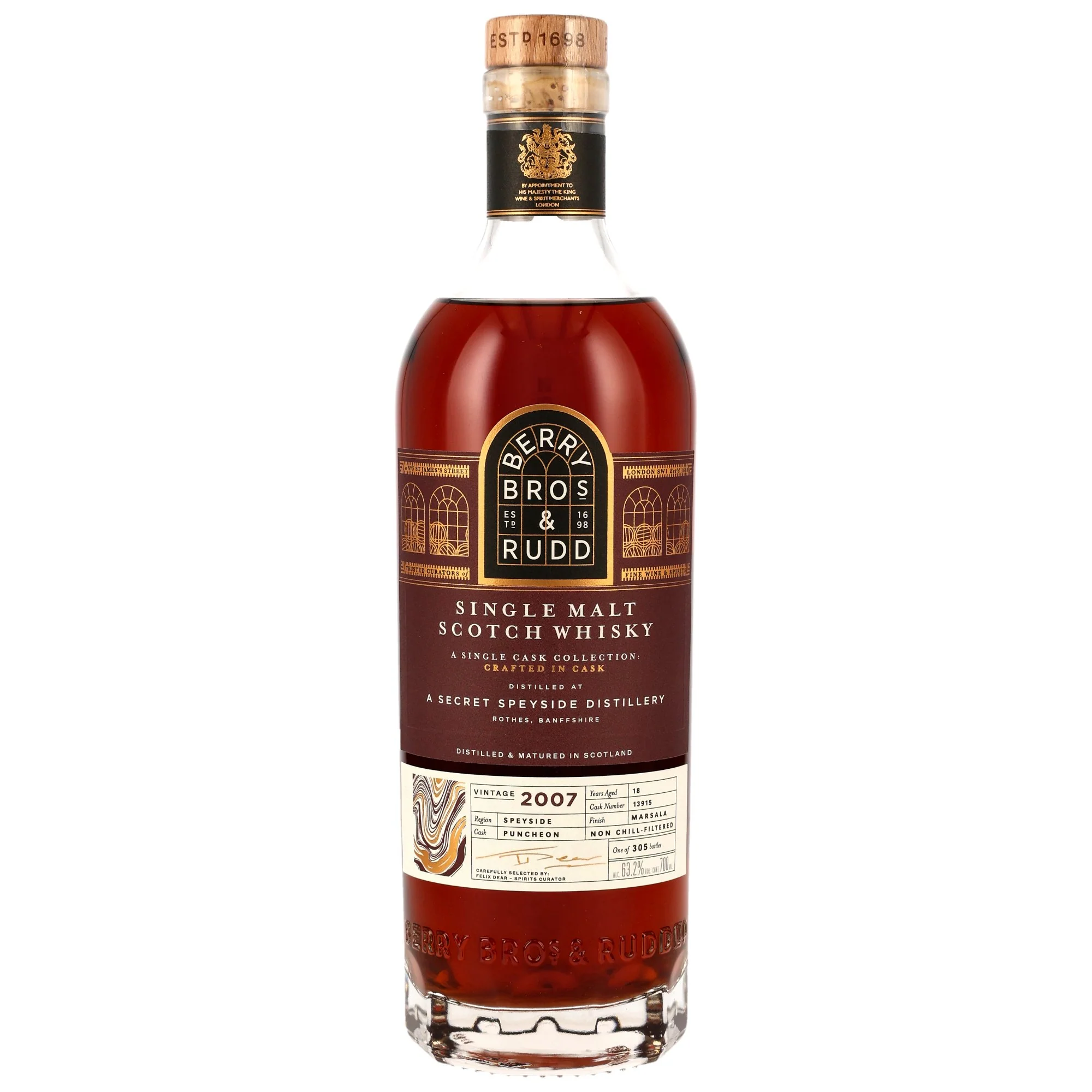 Secret Speyside 18 Jahre 2007/2025 Marsala Puncheon #13915 Berry Bros & Rudd  63,2% 0,7l