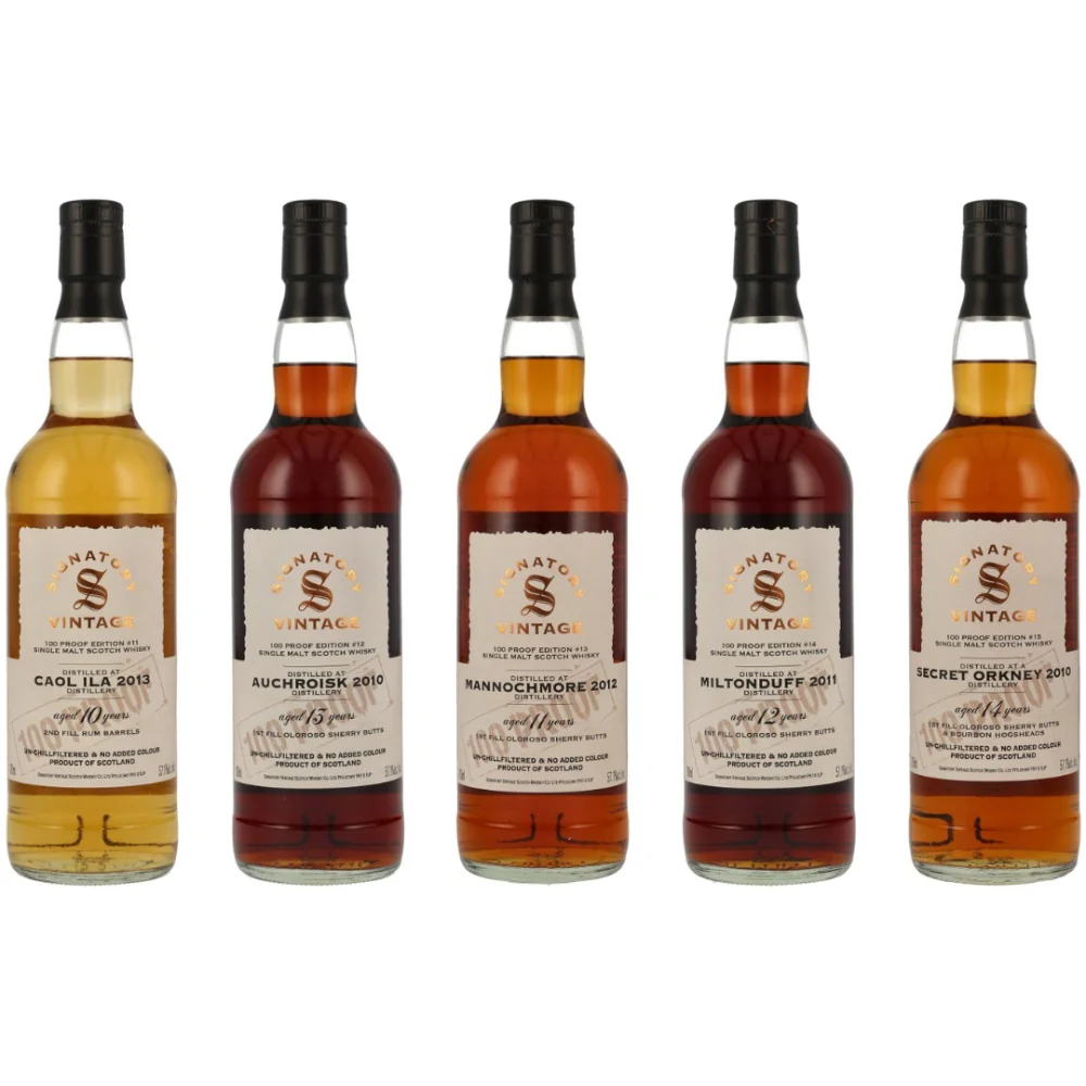 Signatory Vintage 100 Proof Edition Sampleset #11-15 57,1% 5x4cl - Image 2