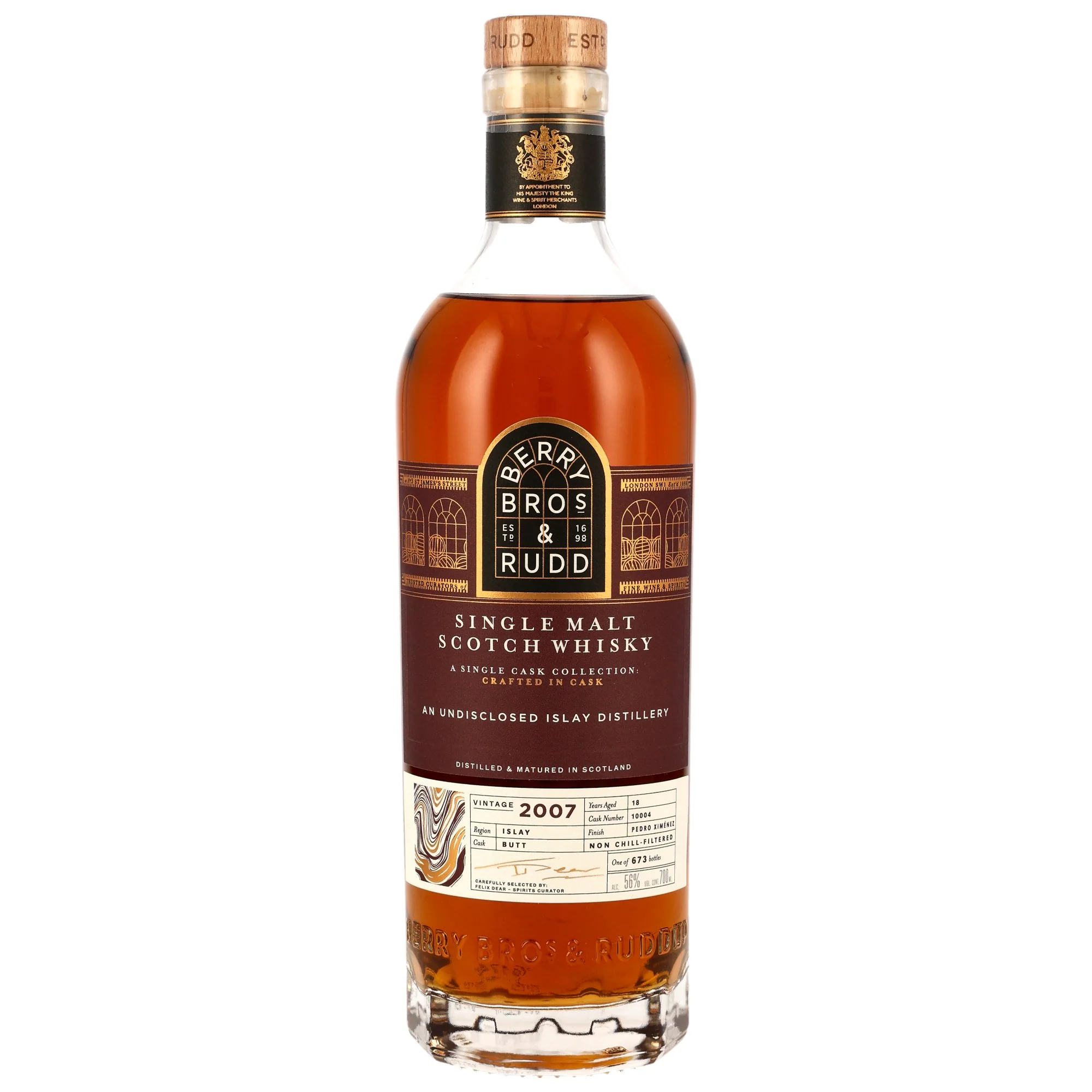 Single Islay Malt 2007/2025 18 Jahre Berry Bros & Rudd PX Sherry Finish #10004 56% 0,7l