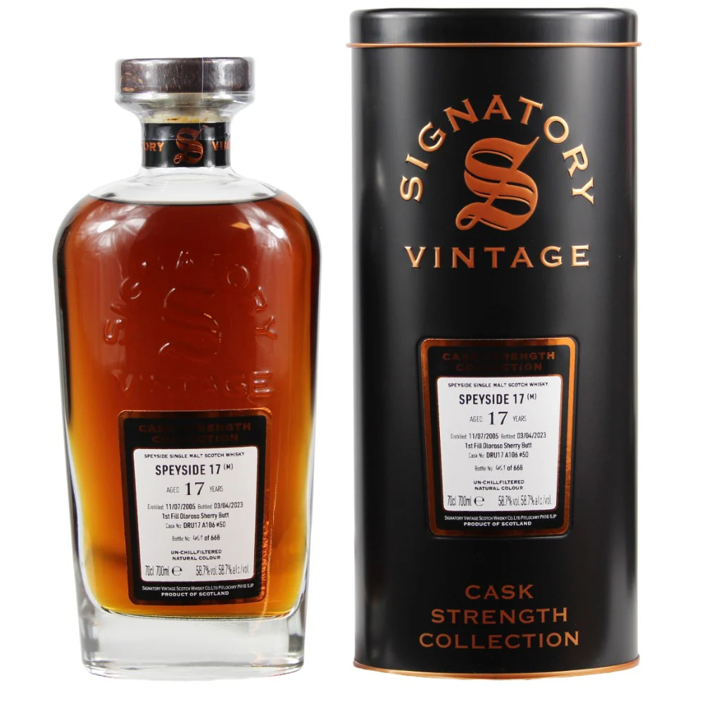 Speyside (M) 17 Jahre Signatory Vintage DRU17/A106 #50 58,7% 0,7l