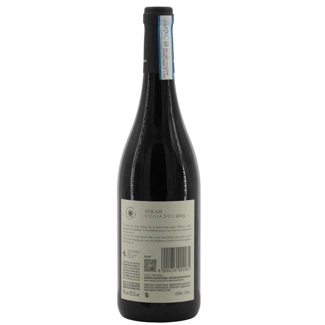 Syrah Sicilia DOC Vendemmia 2023 Mandrarossa 13,5% 0,75l - Image 2