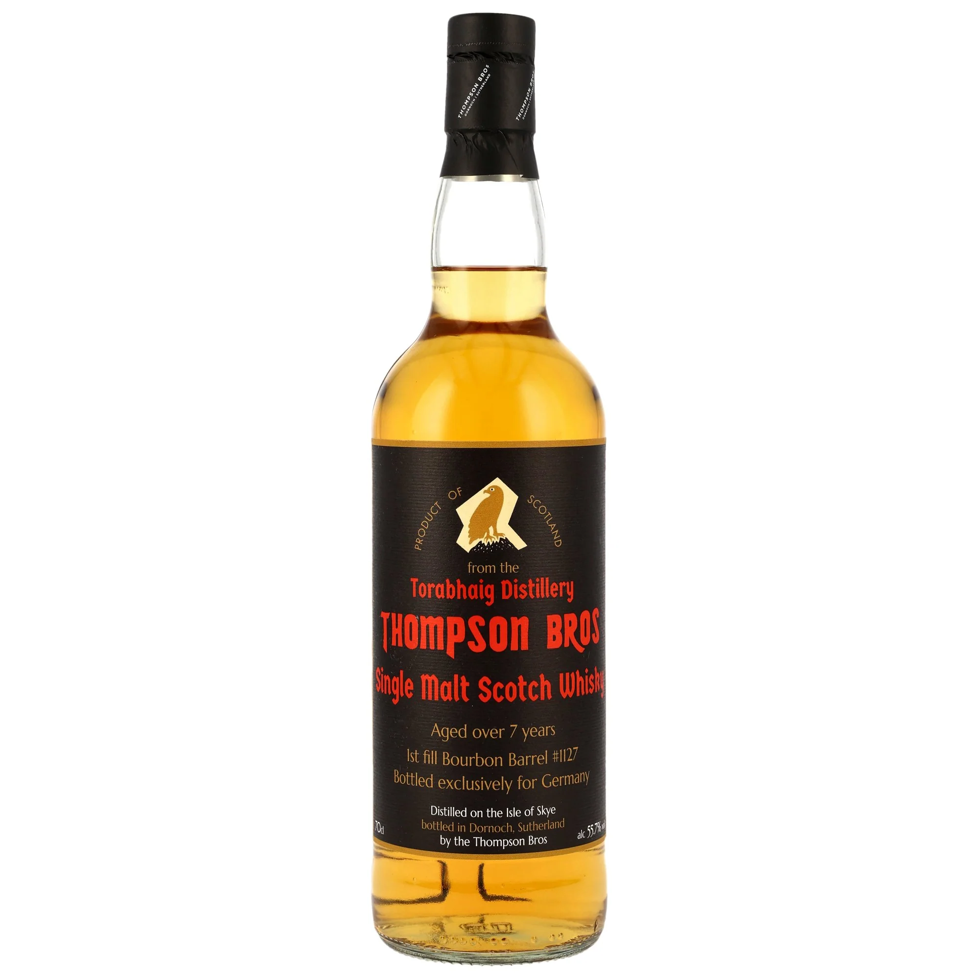 Torabhaig 7 Jahre 1st Fill Bourbon Barrel #1127 Thompson Bros. 55,7% 0,7l