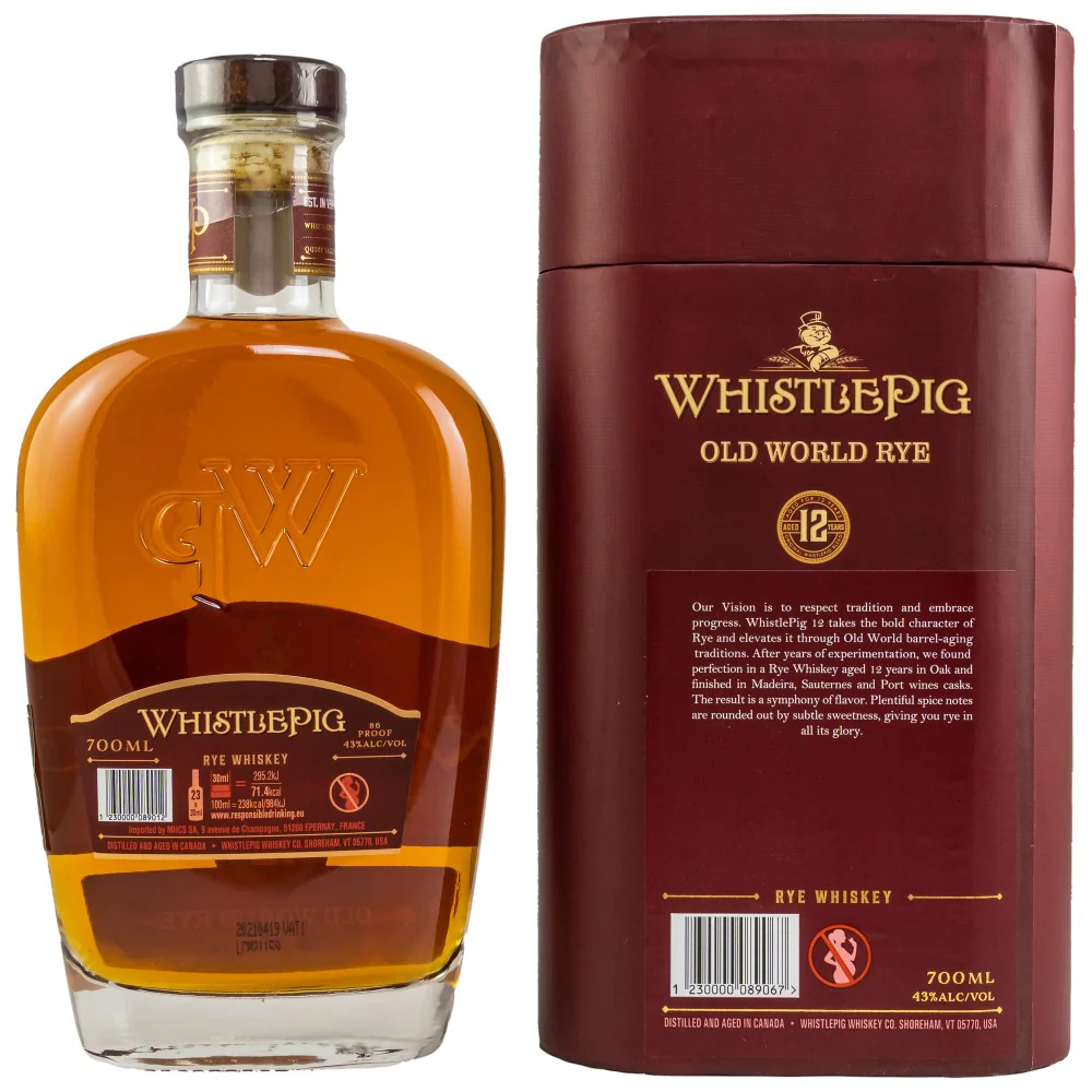 WhistlePig 12 Jahre Old World Rye 43% 0,7l - Image 2