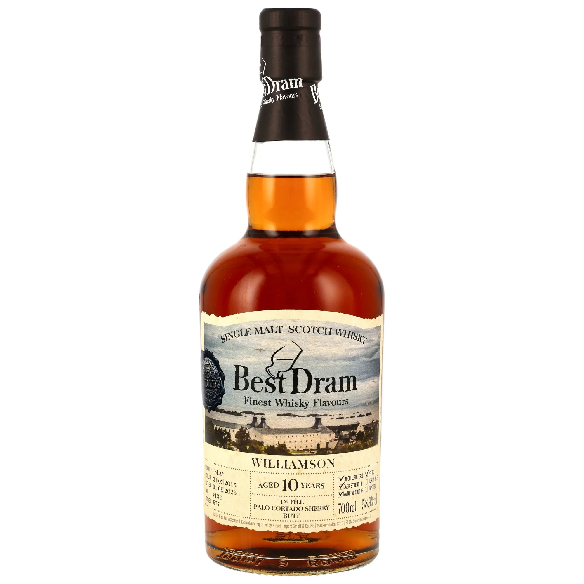 Williamson 10 Jahre 2015/2025 1st Fill Palo Cortado Sherry Butt #132 Best Dram 58,9% 0,7l