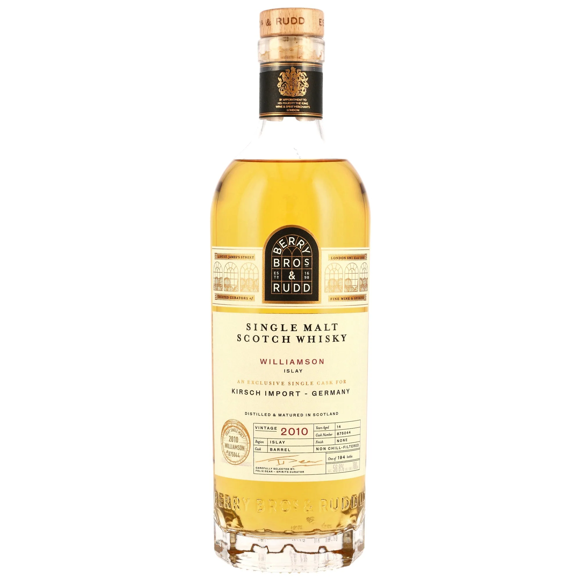 Williamson 2010/2025 14 Jahre Single Cask Berry Bros & Rudd #875044 56,8% 0,7l